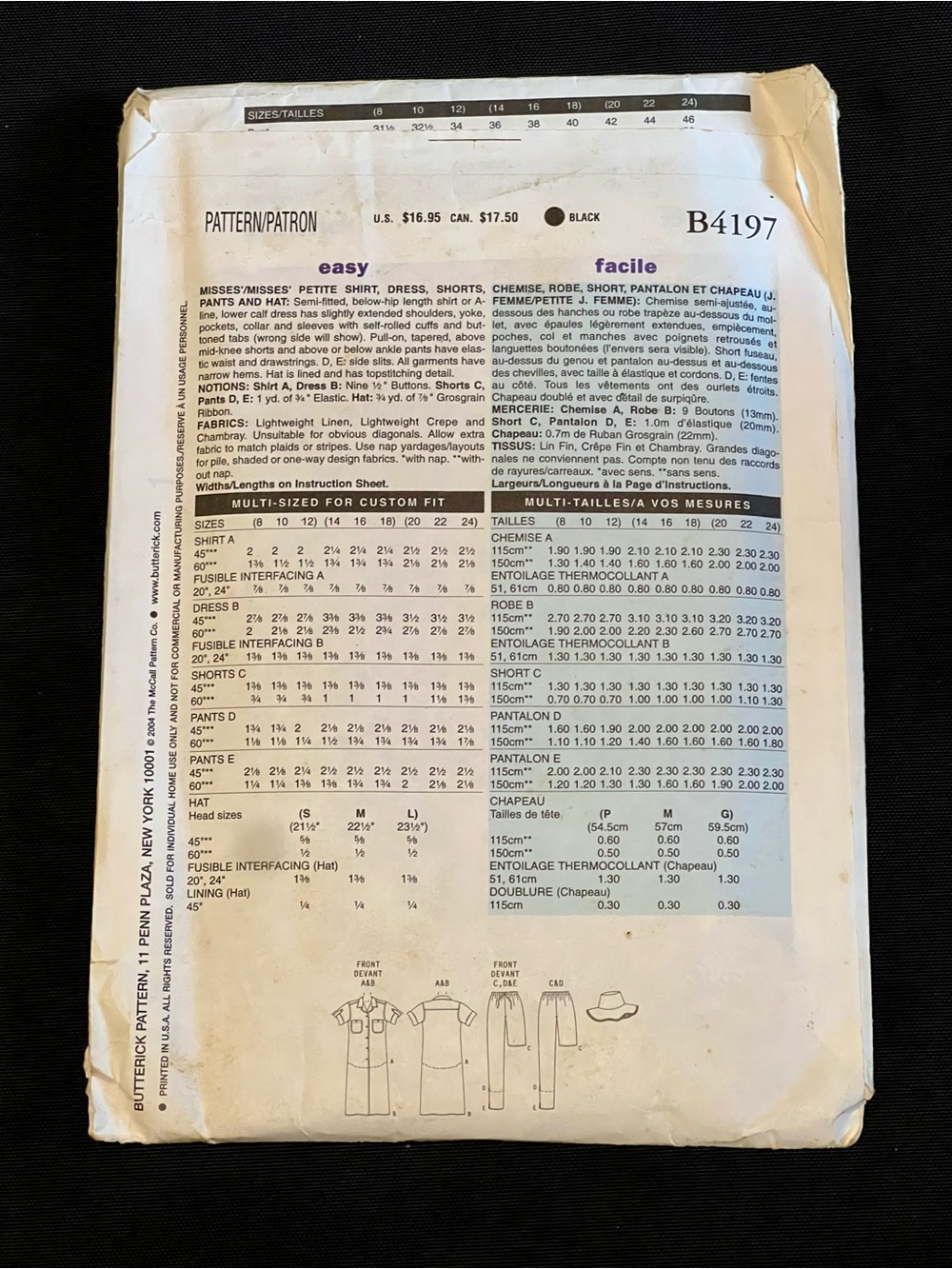 Butterick Sewing Pattern - Picture 2 of 3